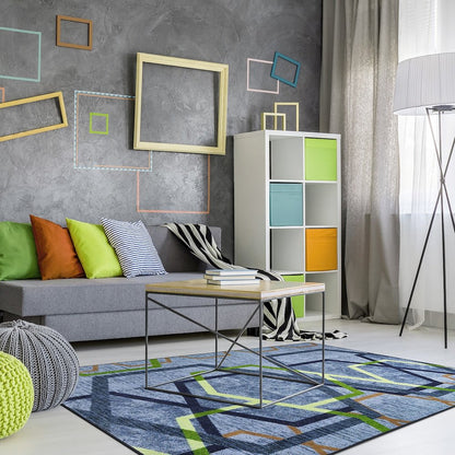 First Take Double Helix 10'9" x 13'2" Area Rug in Color Sapphire