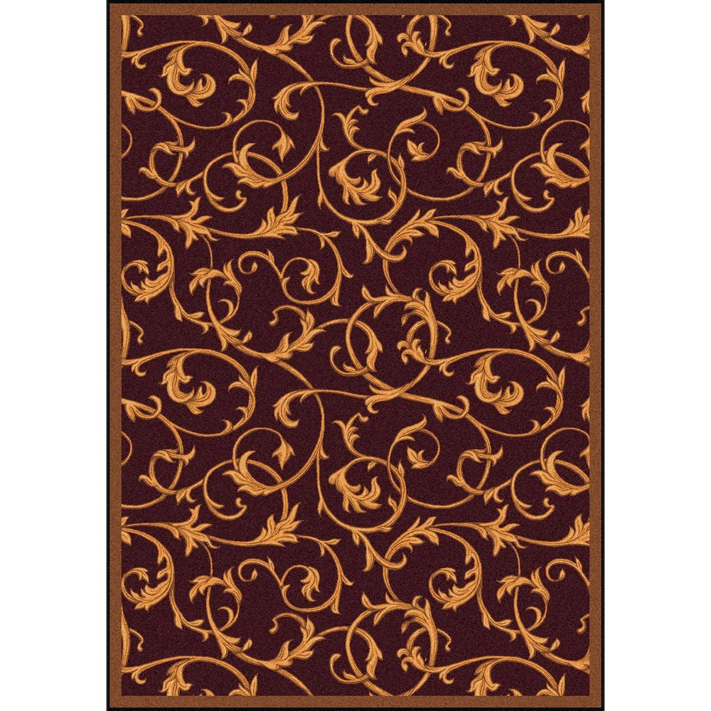 Any Day Matinee Acanthus 5'4" x 7'8" Area Rug in Color Burgundy