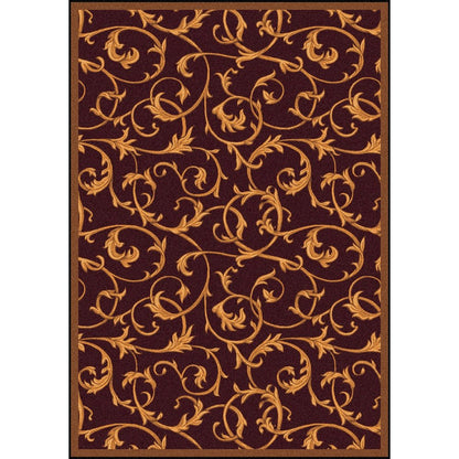 Any Day Matinee Acanthus 5'4" x 7'8" Area Rug in Color Burgundy