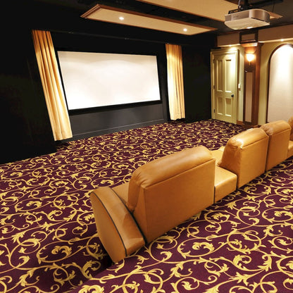 Any Day Matinee Acanthus 5'4" x 7'8" Area Rug in Color Burgundy