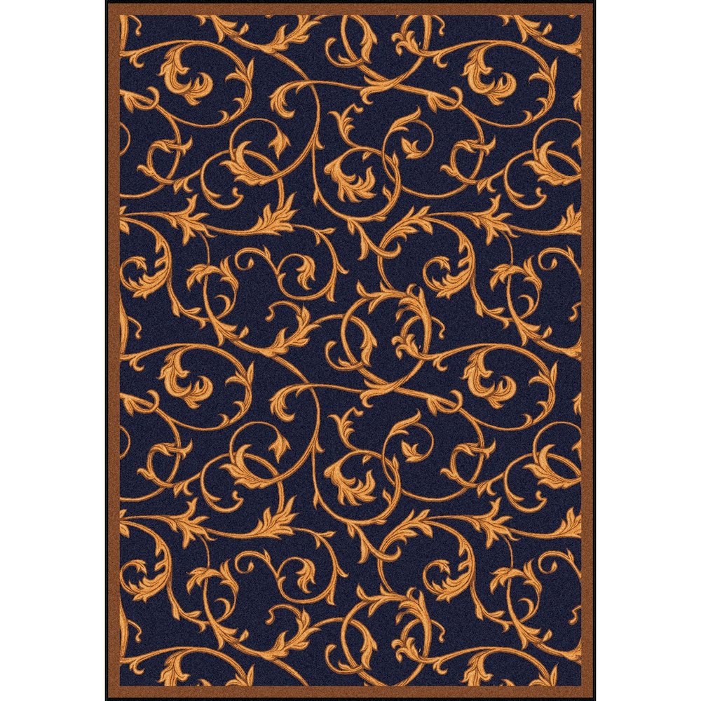 Any Day Matinee Acanthus 5'4" x 7'8" Area Rug in Color Navy
