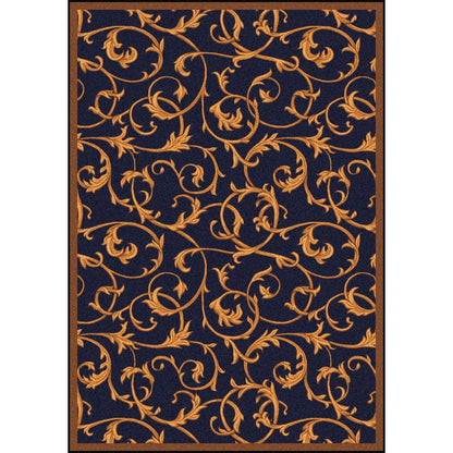 Any Day Matinee Acanthus 5'4" x 7'8" Area Rug in Color Navy