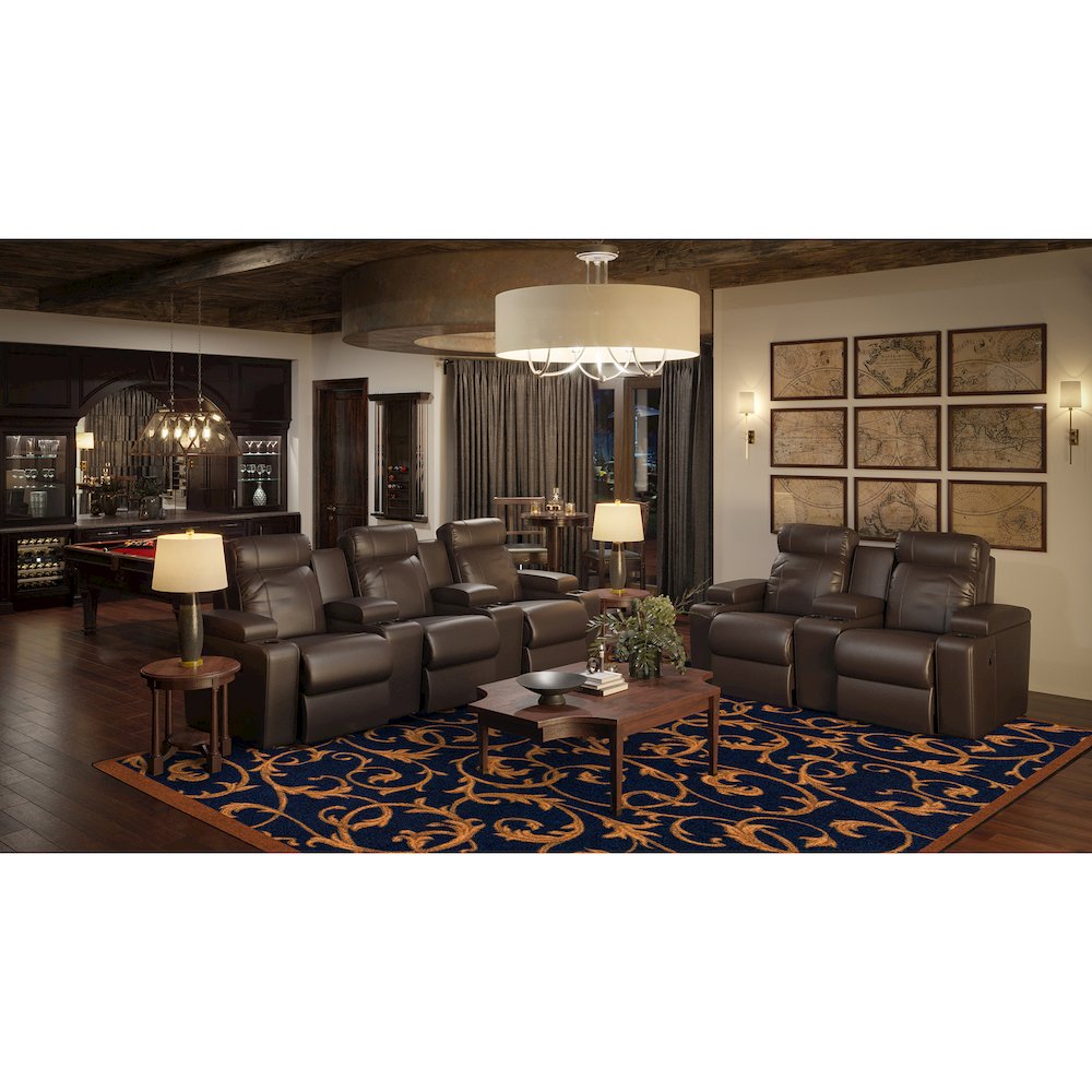 Any Day Matinee Acanthus 5'4" x 7'8" Area Rug in Color Navy