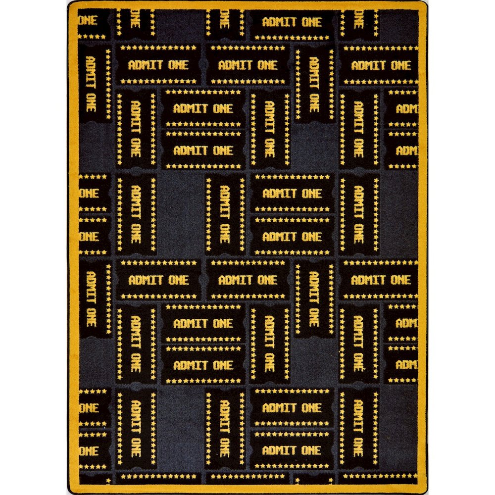 Any Day Matinee Admit One 5'4" x 7'8" Area Rug in Color Black