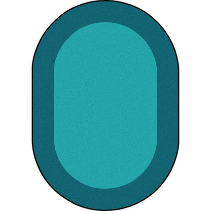 Kid Essentials All Around 7'8" x 10'9" Oval Area Rug in Color Teal