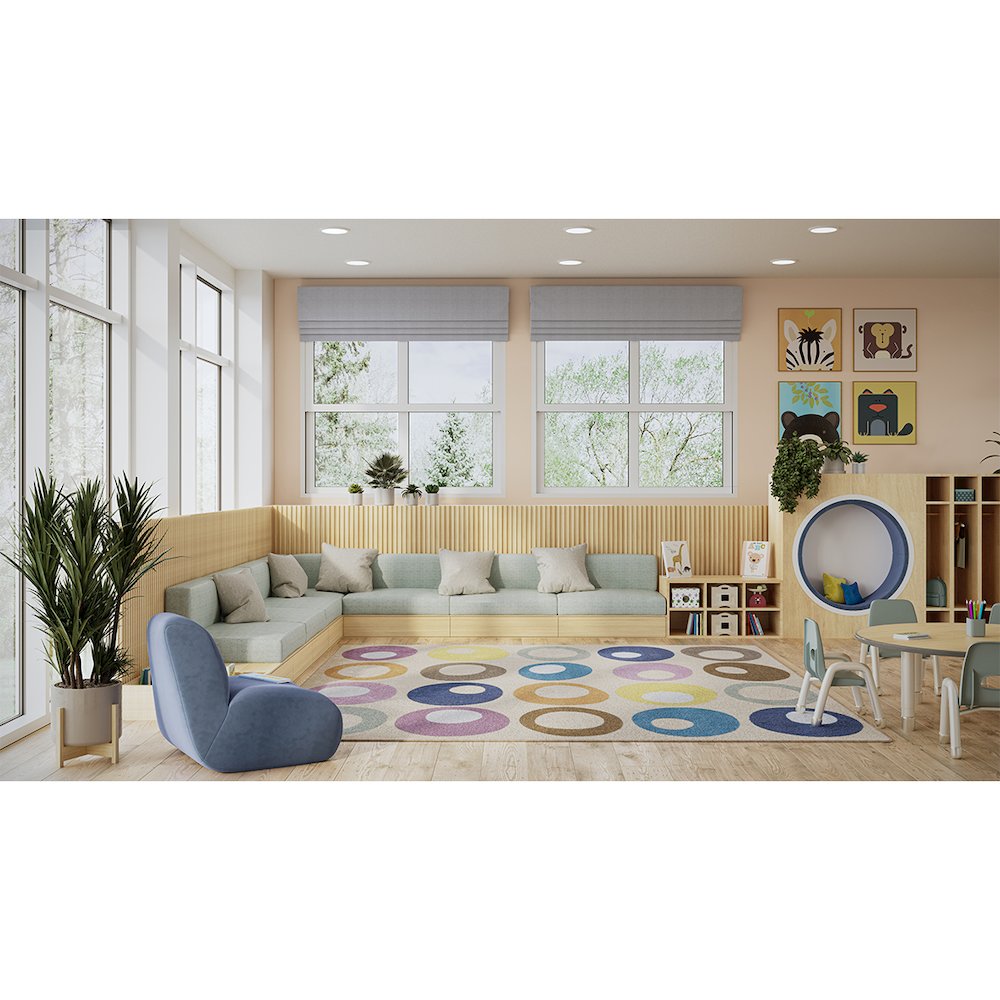 All Together Now 7'8" x 10'9" Area Rug in Color Beige