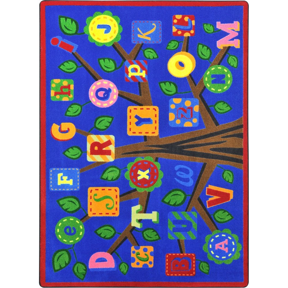 Kid Essentials Alphabet Leaves 7'8" x 10'9" Area Rug in Color Bold