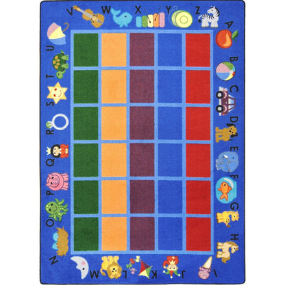 Kid Essentials Alphabet Phonics 10'9" x 13'2" Area Rug in Color Blue