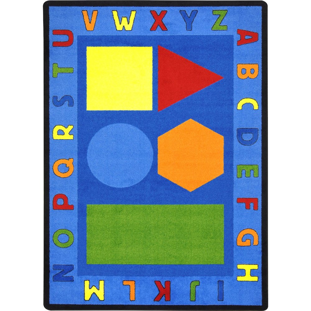 Kid Essentials Alphabet Shapes 7'8" x 10'9" Area Rug in Color Multi