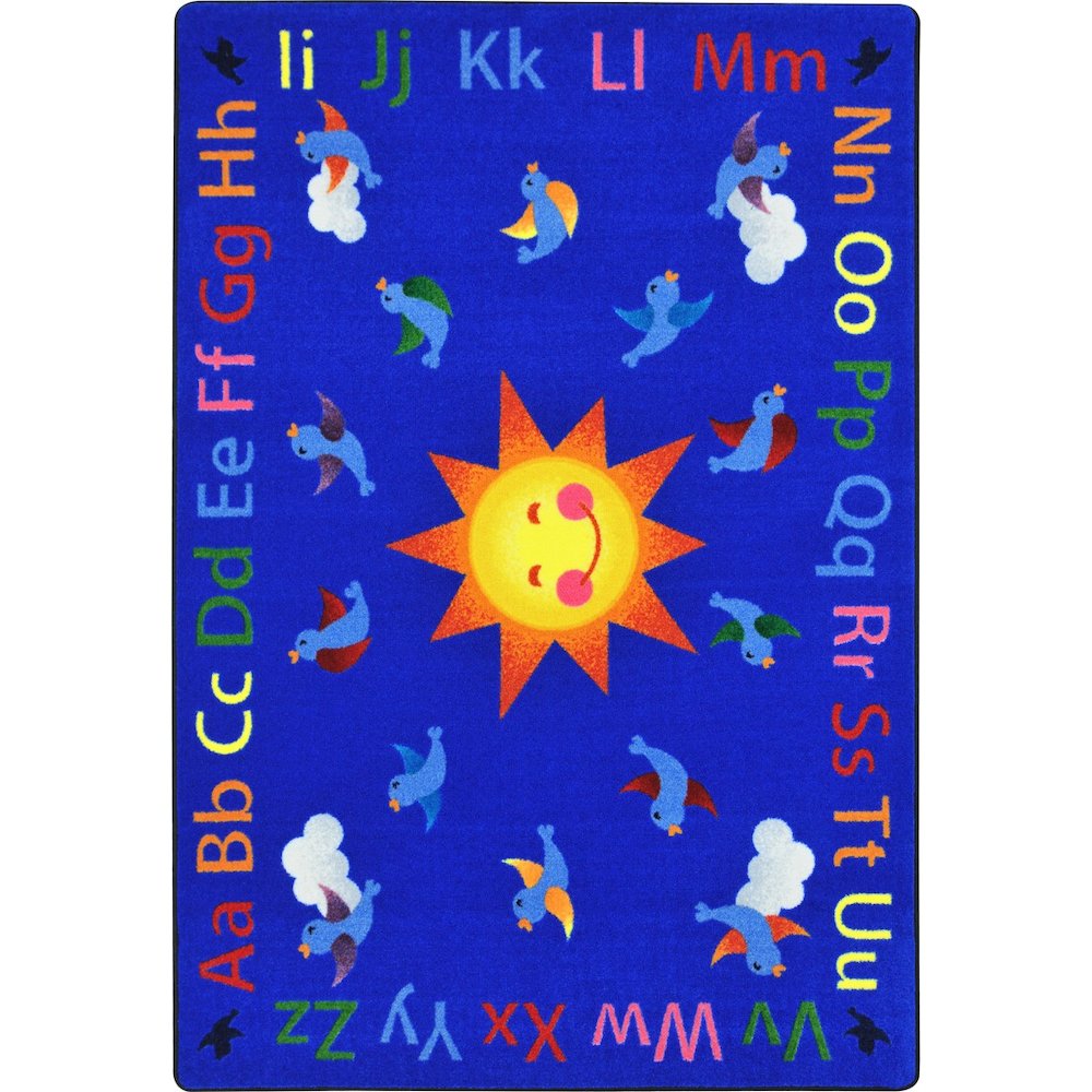 Kid Essentials Alphabet Tweet 7'8" x 10'9" Area Rug in Color Multi