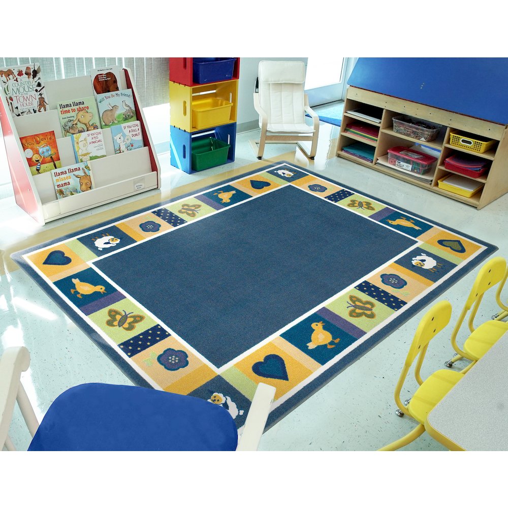 Kid Essentials Baby Blues 5'4" x 7'8" Area Rug in Color Bold