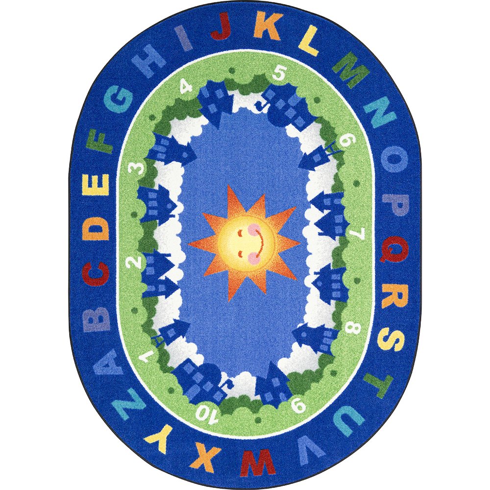 Beautiful Day for Learning 7'8" x 10'9" Oval Area Rug in Color Multi