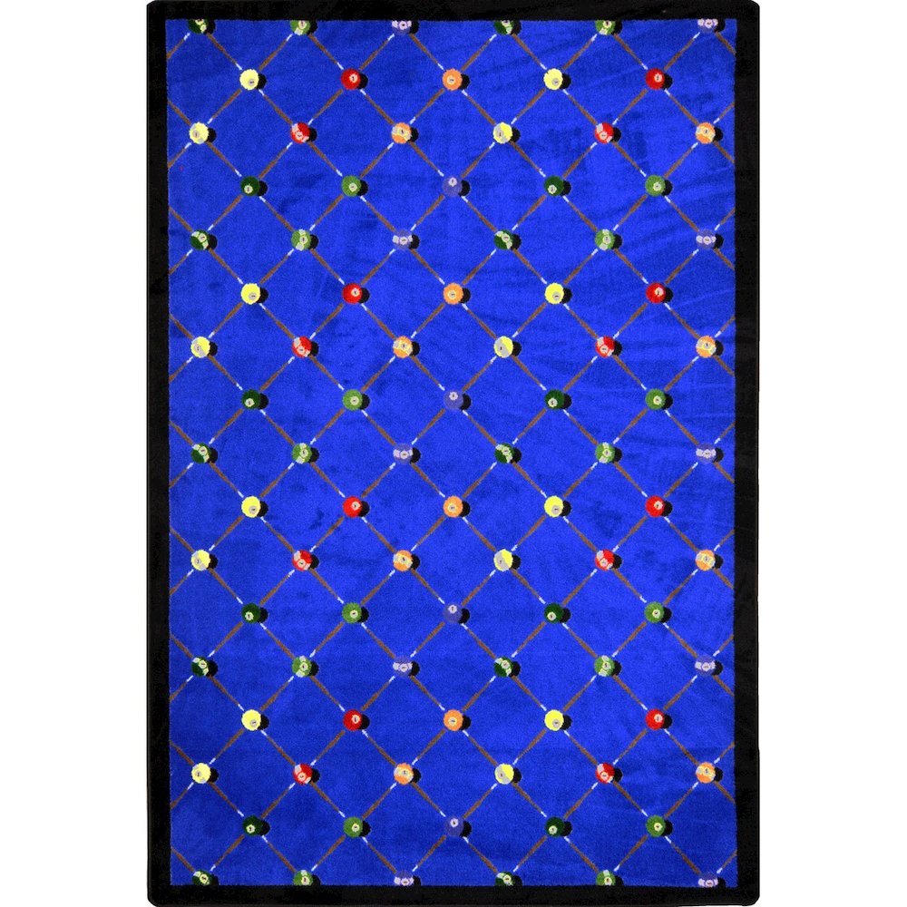 Games People Play Billiards 5'4" x 7'8" Area Rug in Color Blue