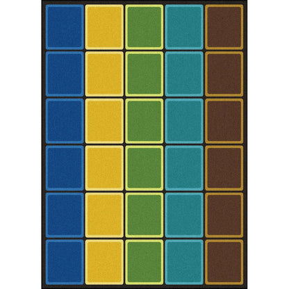 Kid Essentials Blocks Abound 10'9" x 13'2" Area Rug in Color Earthtone