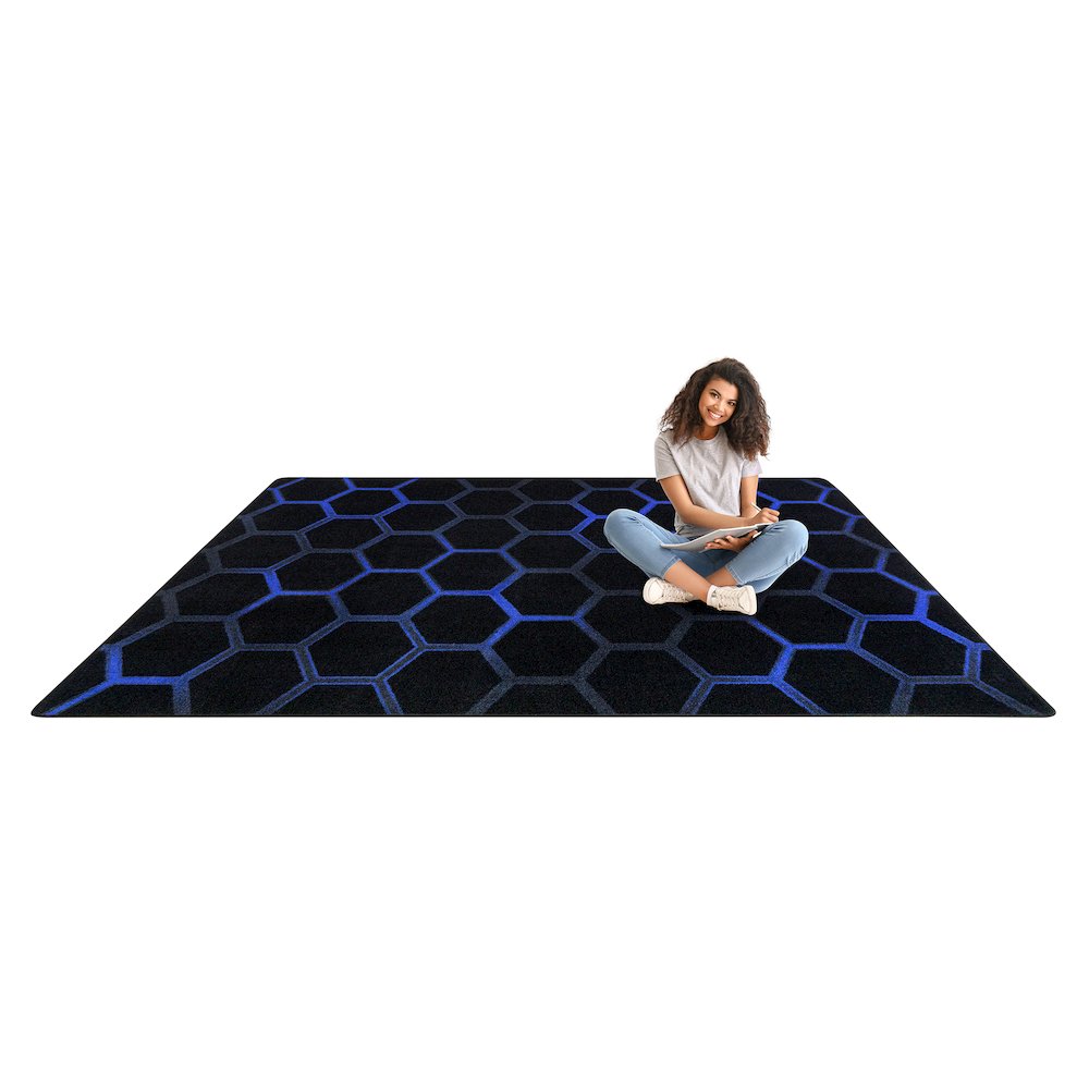 Kid Essentials Breakout 5'4" x 7'8" Area Rug in Color Sapphire