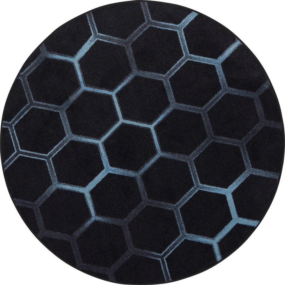 Kid Essentials Breakout 7'7" Round Area Rug in Color Teal