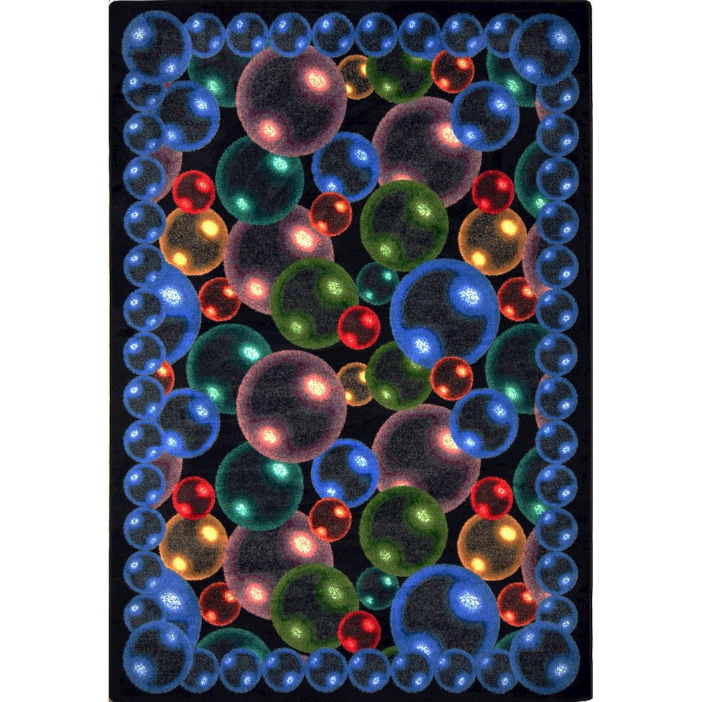 Kaleidoscope Bubbles 5'4" x 7'8" Area Rug in Color Rainbow