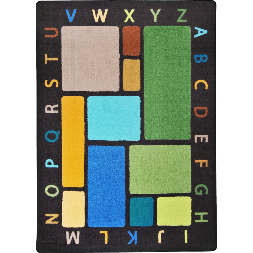 Kid Essentials Building Blocks 5'4" x 7'8" Area Rug in Color Earthtone