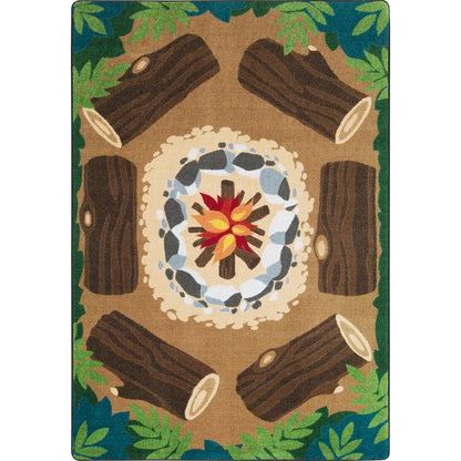 Kid Essentials Campfire Fun 7'8" x 10'9" Area Rug in Color Multi