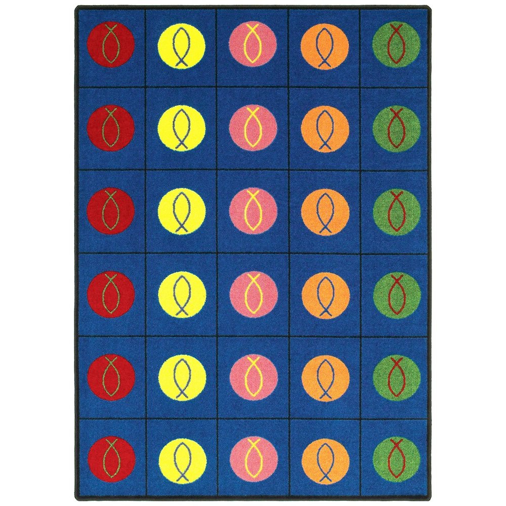Kid Essentials Circles & Symbols 7'8" x 10'9" Area Rug in Color Multi