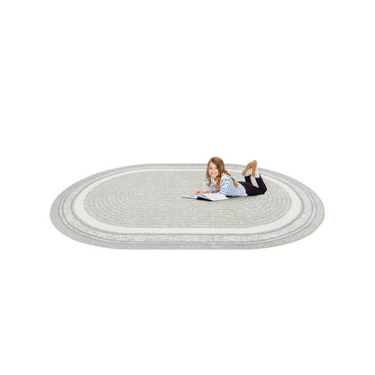 Cozy Corner 5'4" x 7'8" Oval Area Rug in Color Linen