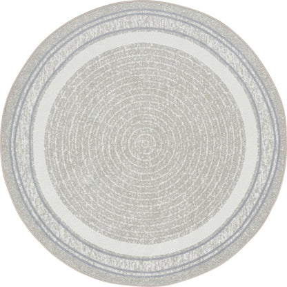 Cozy Corner 5'4" Round Area Rug in Color Linen