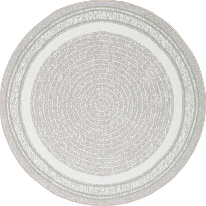 Cozy Corner 5'4" Round Area Rug in Color Sage