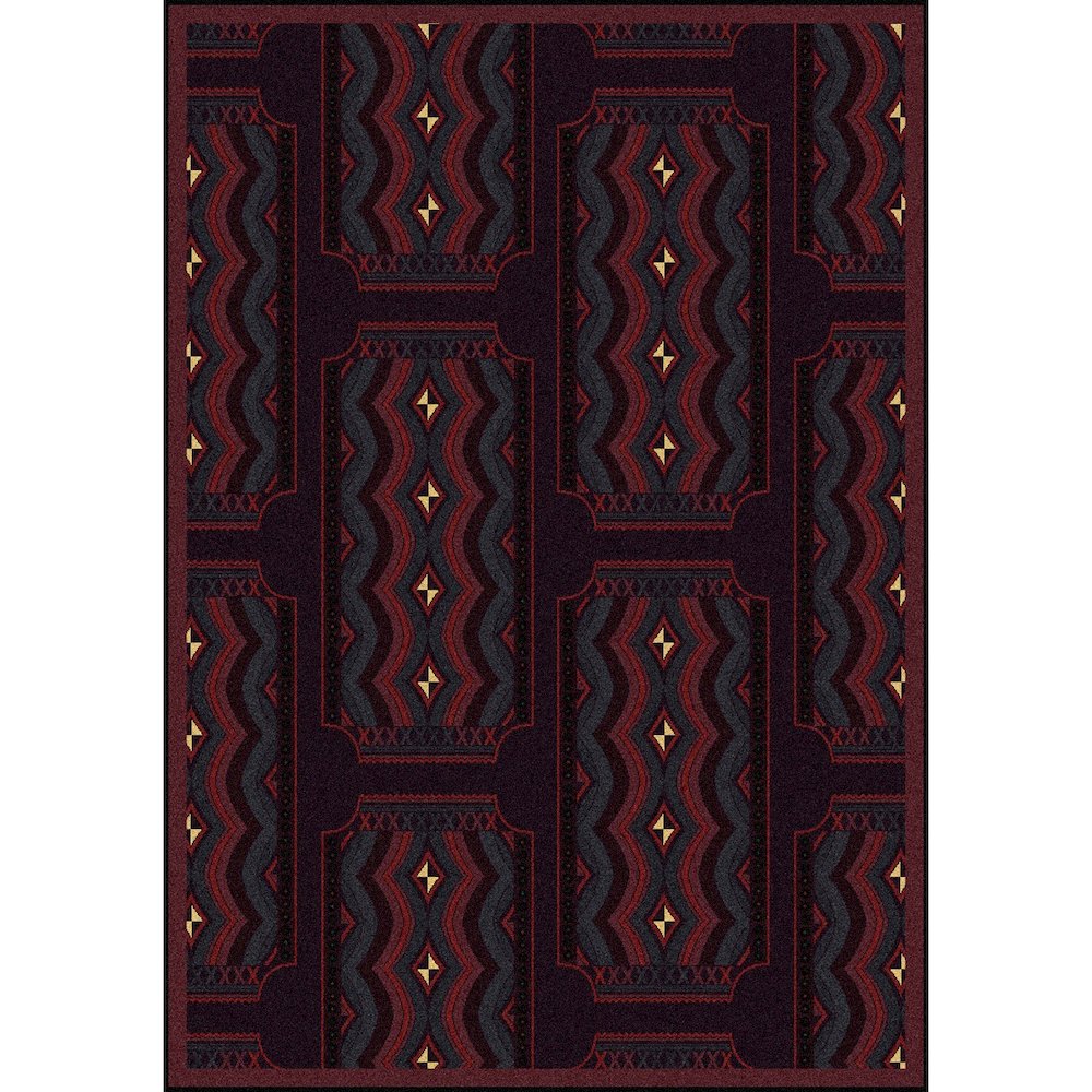 Any Day Matinee Deco Ticket 5'4" x 7'8" Area Rug in Color Burgundy