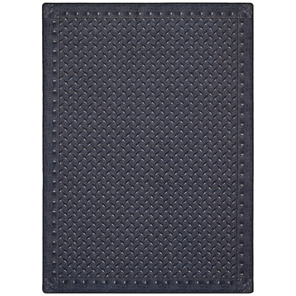 Kaleidoscope Diamond Plate 5'4" x 7'8" Area Rug in Color Steel Blue
