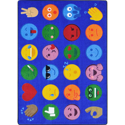 Kid Essentials Emoji Expressions 7'8" x 10'9" Area Rug in Color Multi