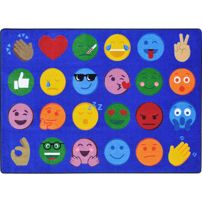 Kid Essentials Emoji Expressions 7'8" x 10'9" Area Rug in Color Multi