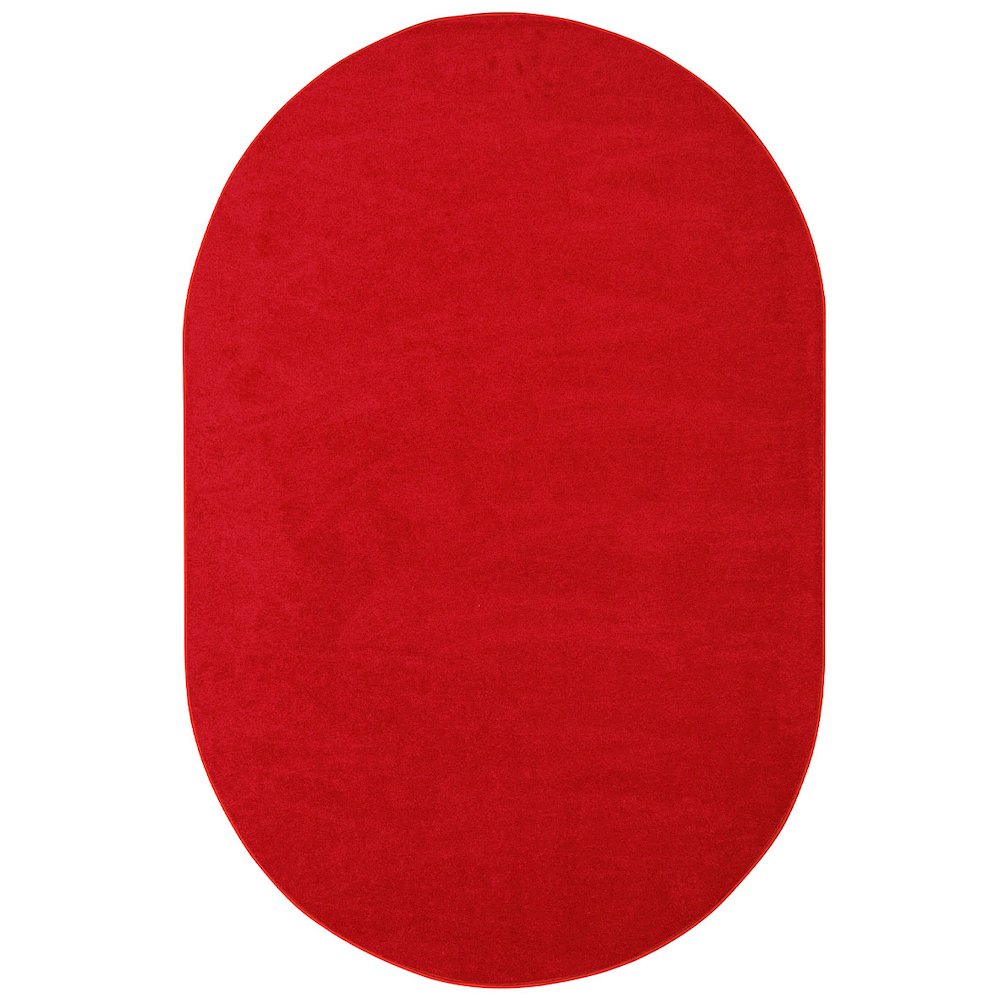 Kid Essentials Endurance 12' x 7'6" Oval Area Rug in Color Red