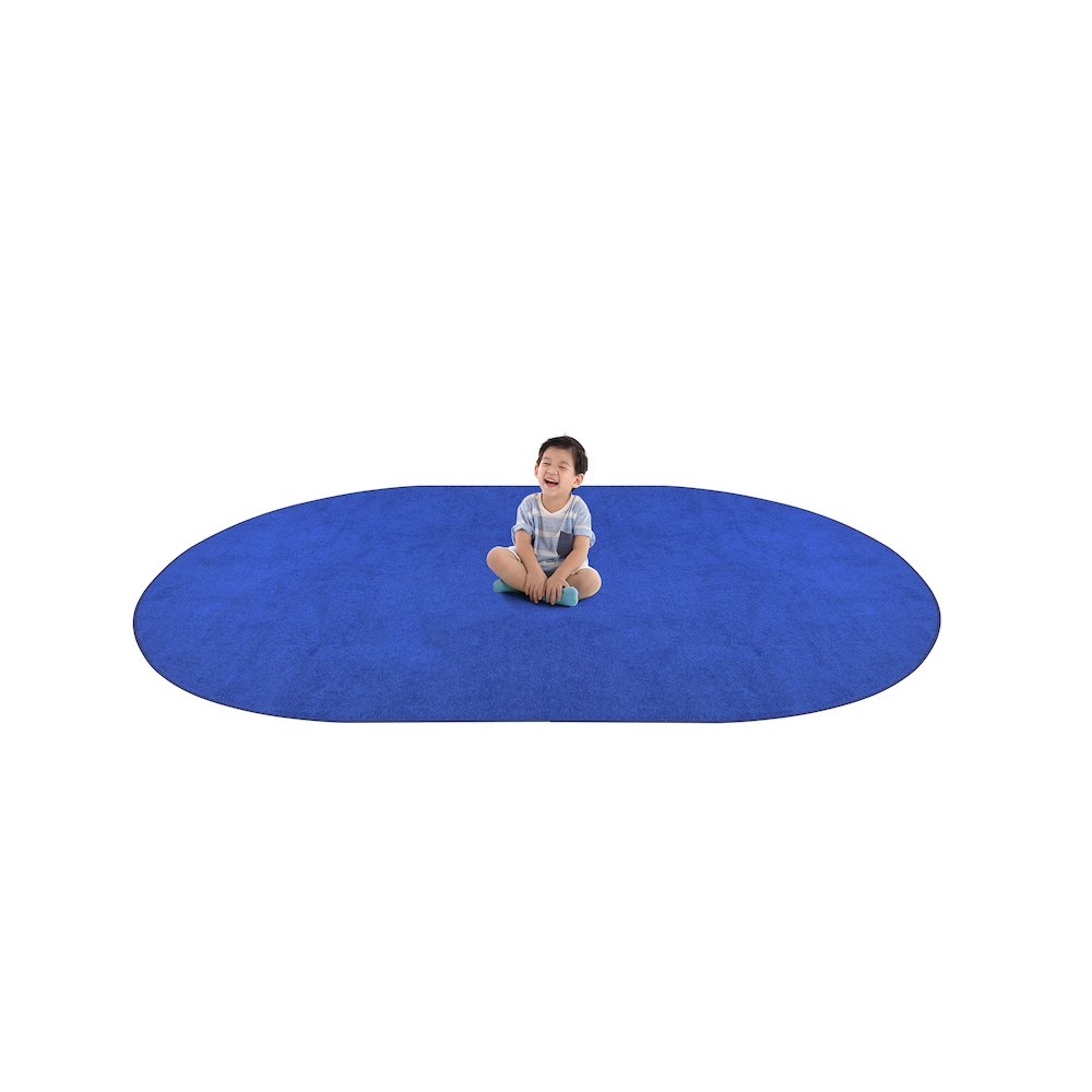 Kid Essentials Endurance 12' x 7'6" Oval Area Rug in Color Royal Blue