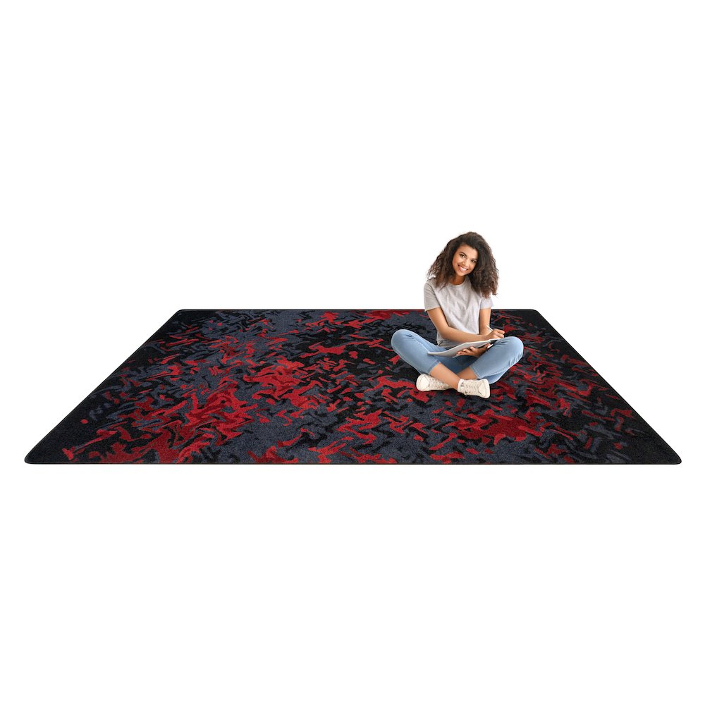 Kid Essentials Eruption 5'4" x 7'8" Area Rug in Color Ruby