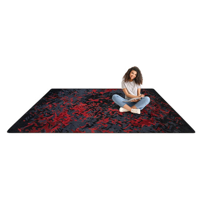 Kid Essentials Eruption 5'4" x 7'8" Area Rug in Color Ruby