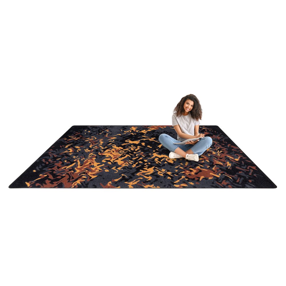 Kid Essentials Eruption 5'4" x 7'8" Area Rug in Color Tangerine