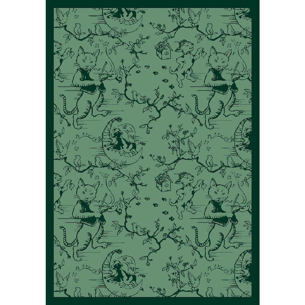 Kaleidoscope Fancy Fiddler 5'4" x 7'8" Area Rug in Color Green