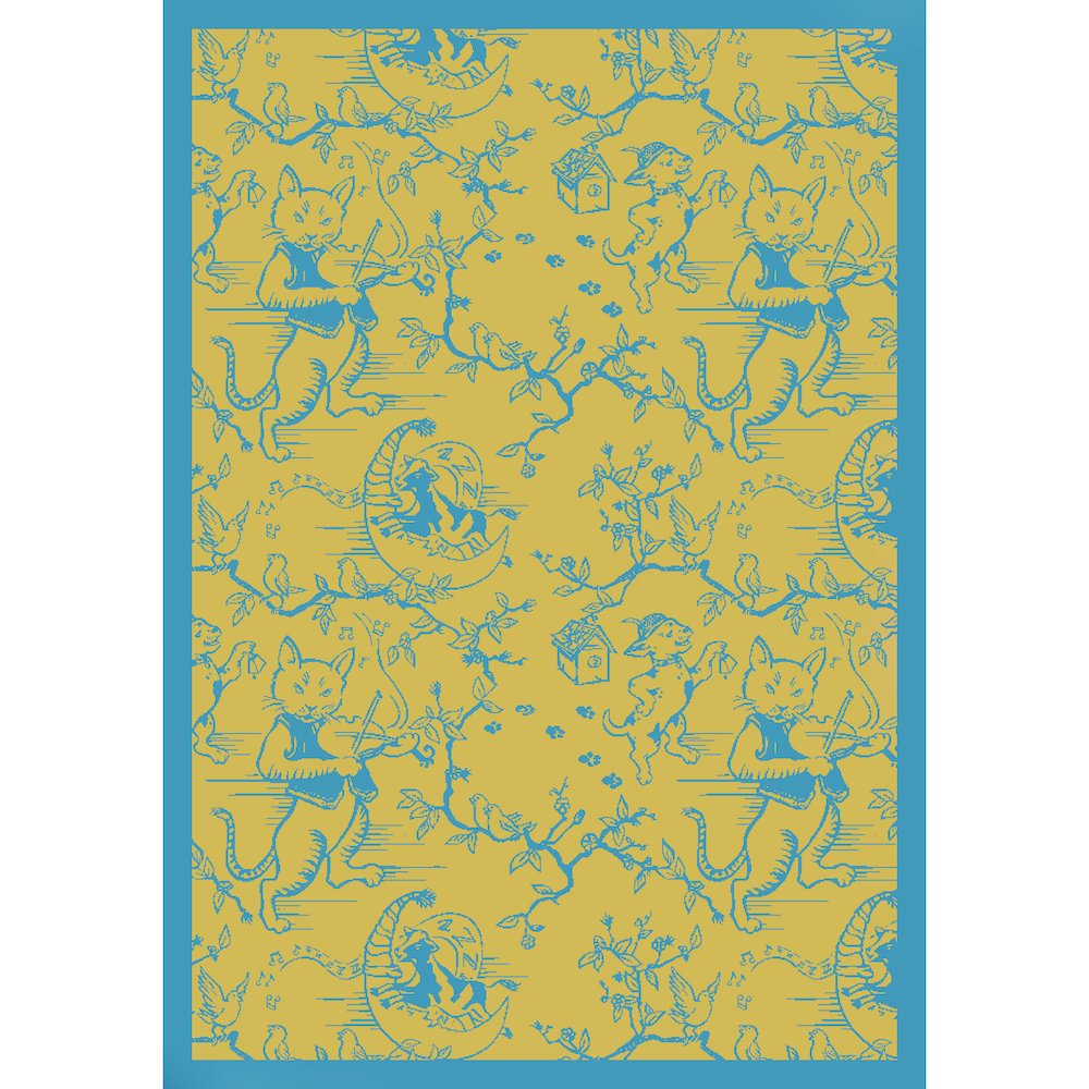 Kaleidoscope Fancy Fiddler 5'4" x 7'8" Area Rug in Color Gold