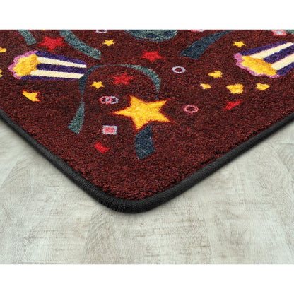 Any Day Matinee Feature Film 5'4" x 7'8" Area Rug in Color Burgundy