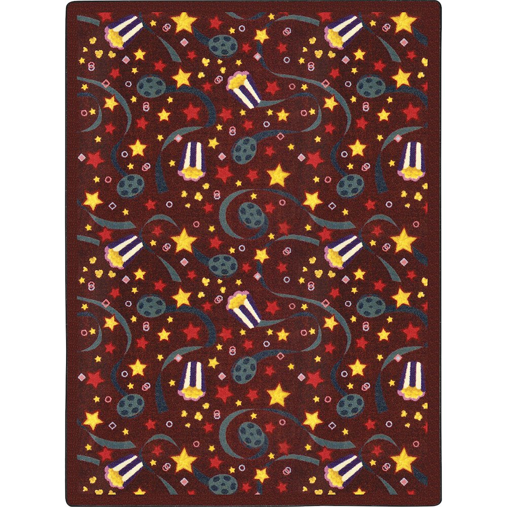 Any Day Matinee Feature Film 5'4" x 7'8" Area Rug in Color Burgundy