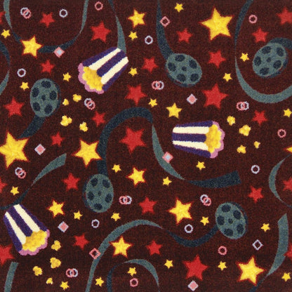 Any Day Matinee Feature Film 5'4" x 7'8" Area Rug in Color Burgundy
