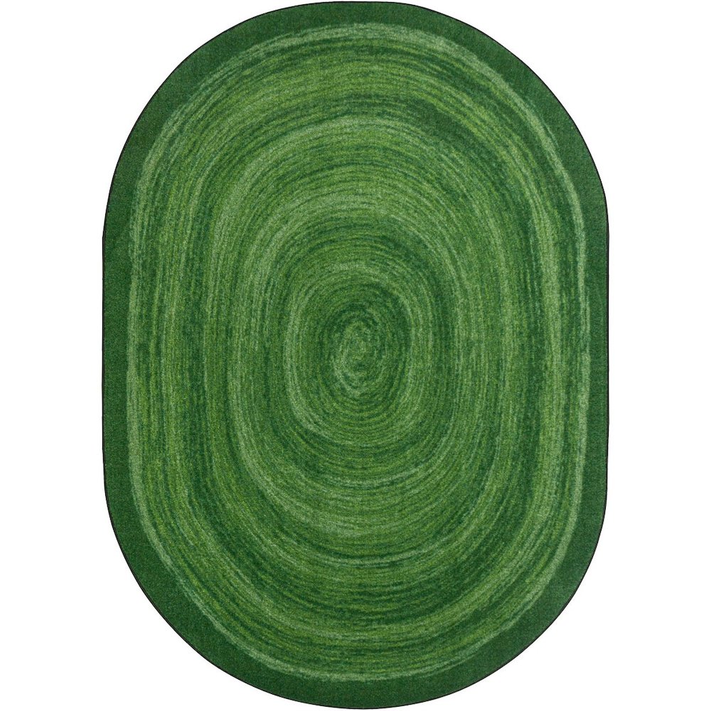 Kid Essentials Feeling Fun 7'8" x 10'9" Oval Area Rug in Color Green