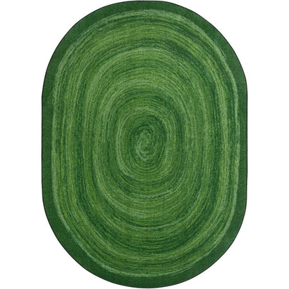 Kid Essentials Feeling Fun 7'8" x 10'9" Oval Area Rug in Color Green