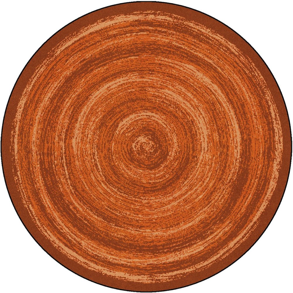 Kid Essentials Feeling Fun 5'4" Round Area Rug in Color Orange