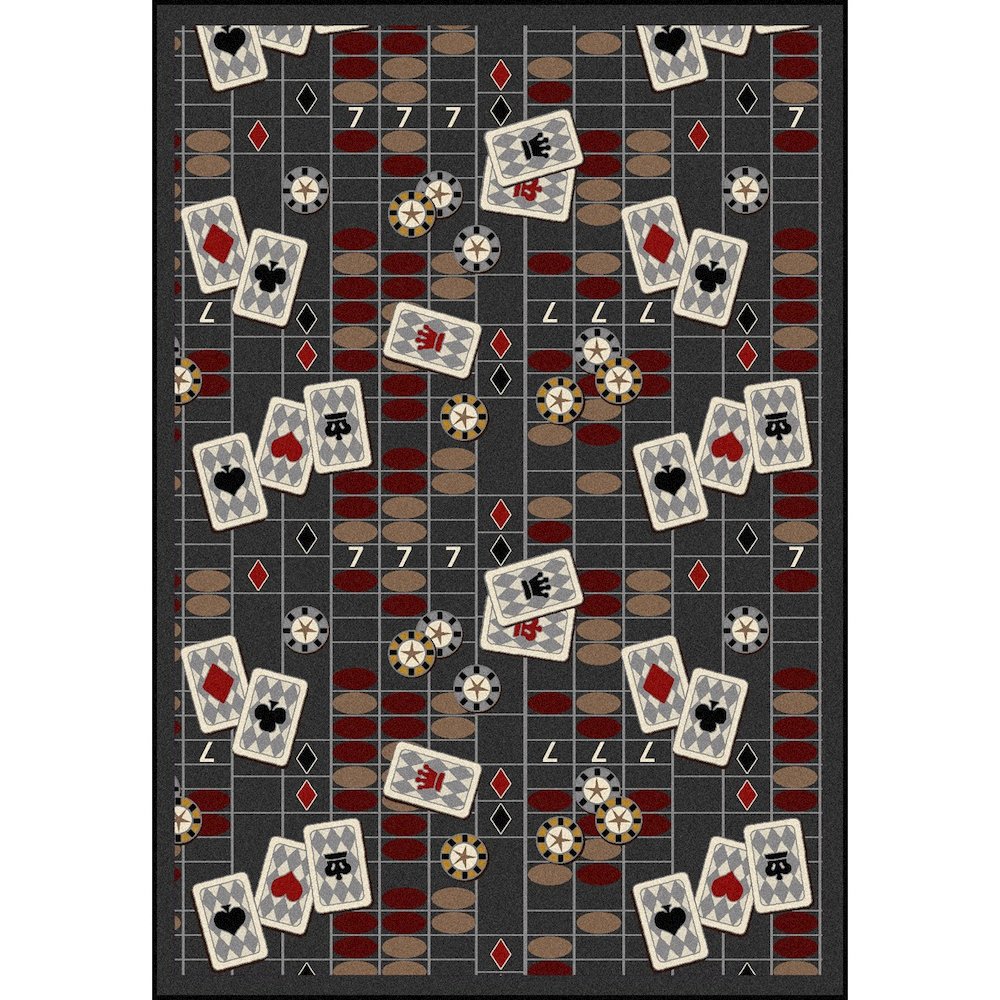 Games People Play Feeling Lucky 5'4" x 7'8" Area Rug in Color Charcoal