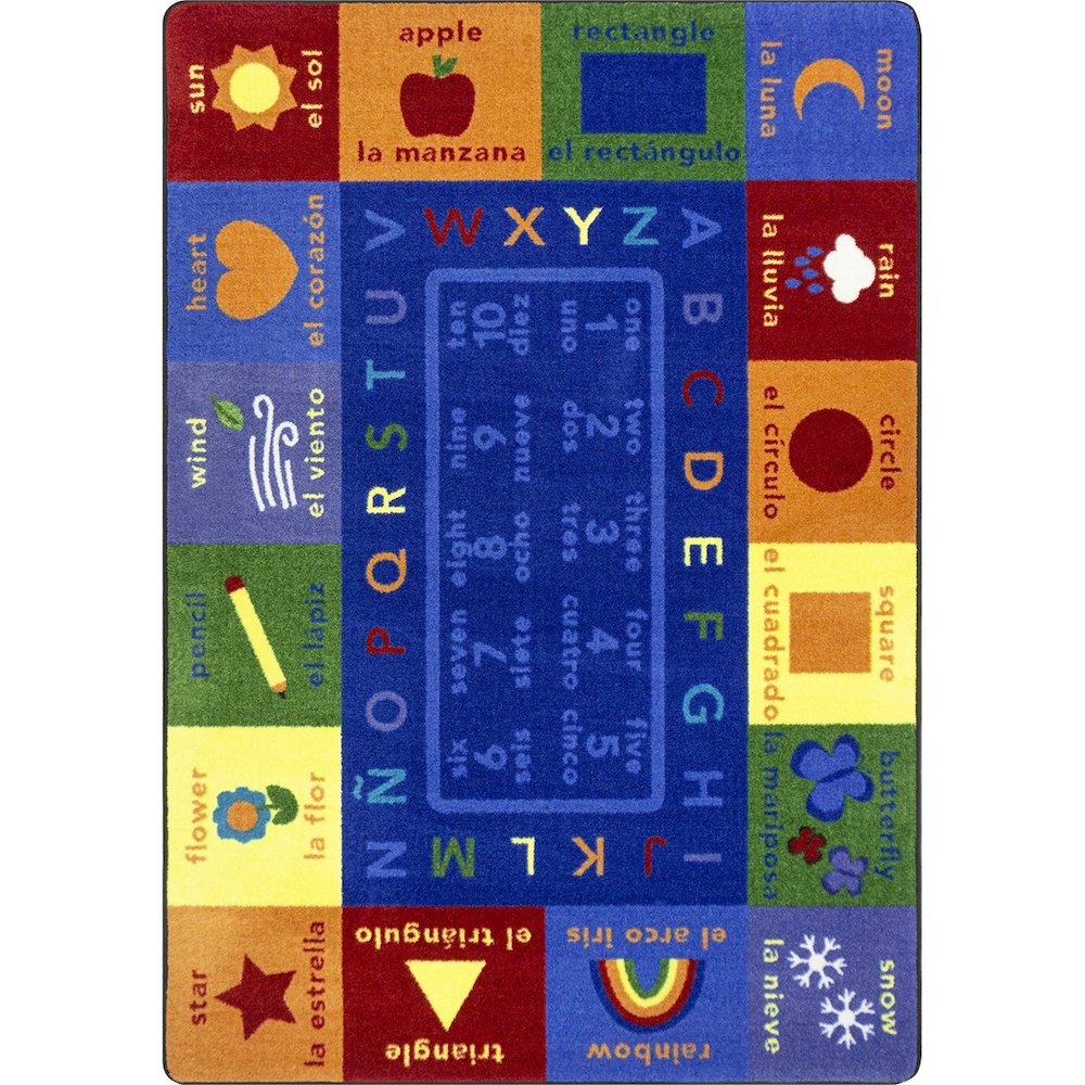 Kid Essentials First Words 7'8" x 10'9" Area Rug in Color Multi