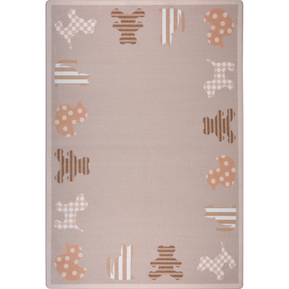 Kid Essentials Frisky Friends 5'4" x 7'8" Area Rug in Color Beige
