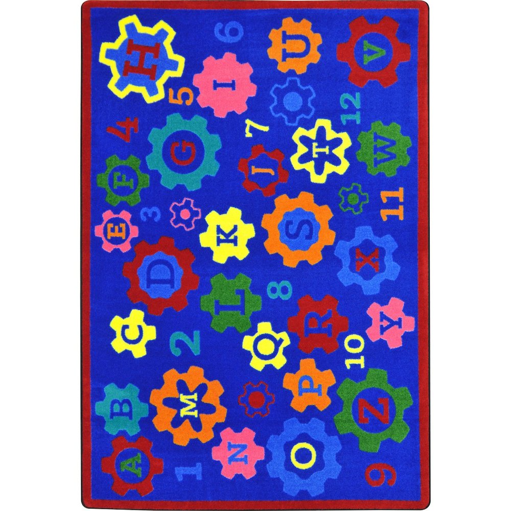 Kid Essentials Geared for Learning 7'8" x 10'9" Area Rug in Color Multi