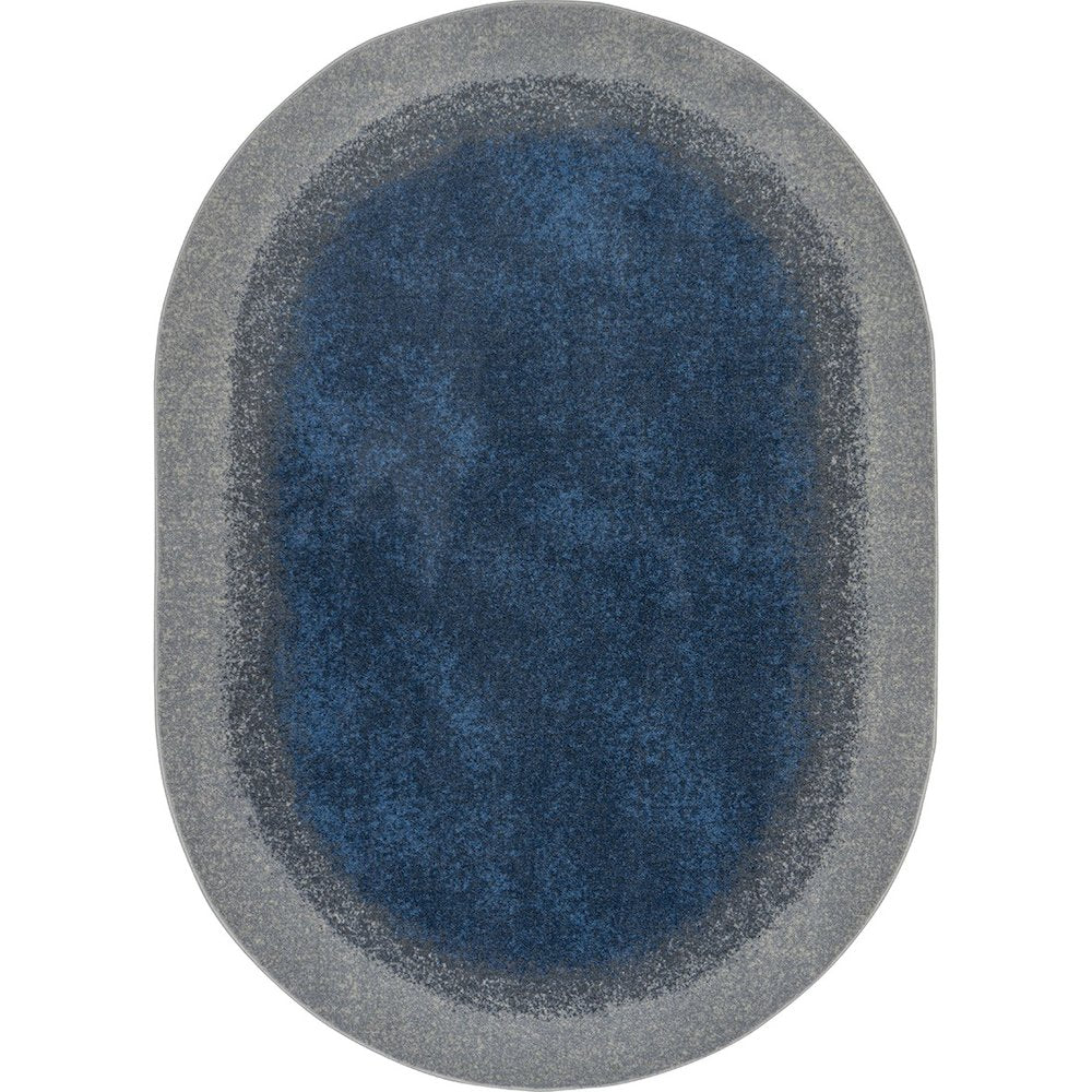 Kid Essentials Grounded 7'8" x 10'9" Oval Area Rug in Color Marine