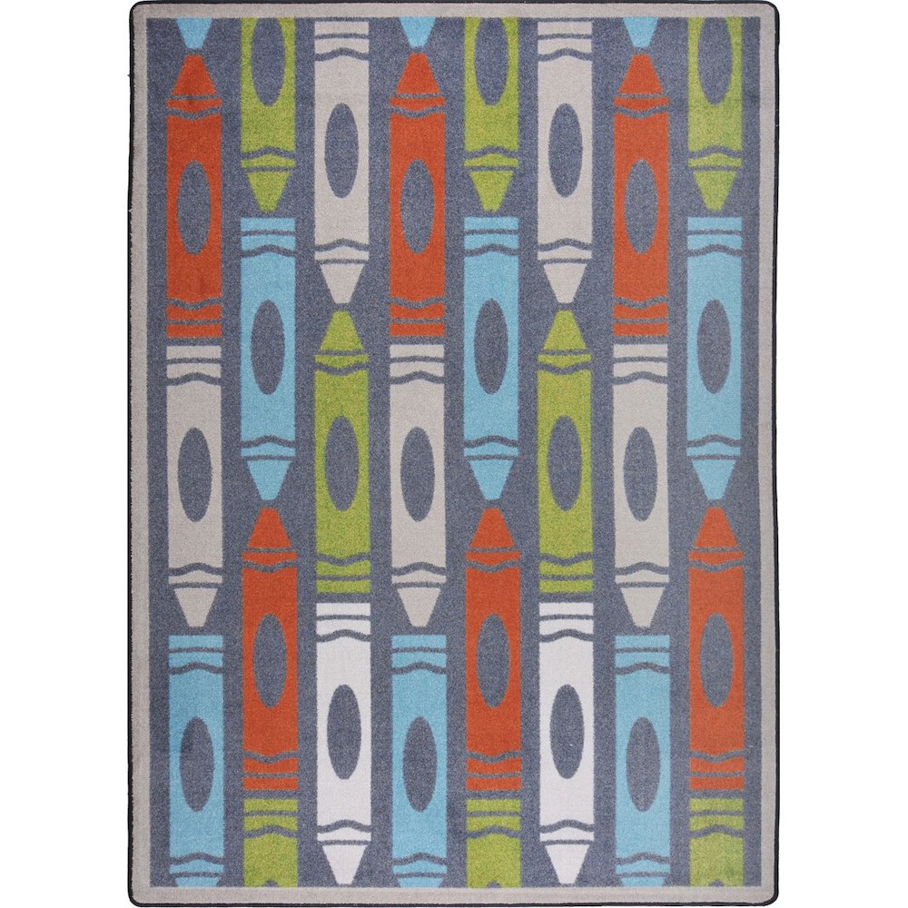 Playful Patterns Jumbo Crayons 5'4" x 7'8" Area Rug in Color Chalkdust